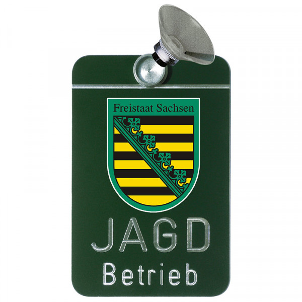 Autoschild "Jagdbetrieb" Wappen: Sachsen